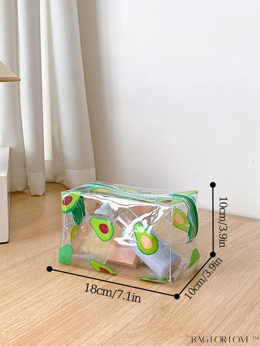 BagForLove - PVC Transparent Heart Pattern Cosmetics Bag: Waterproof, Portable, Cute & Multipurpose