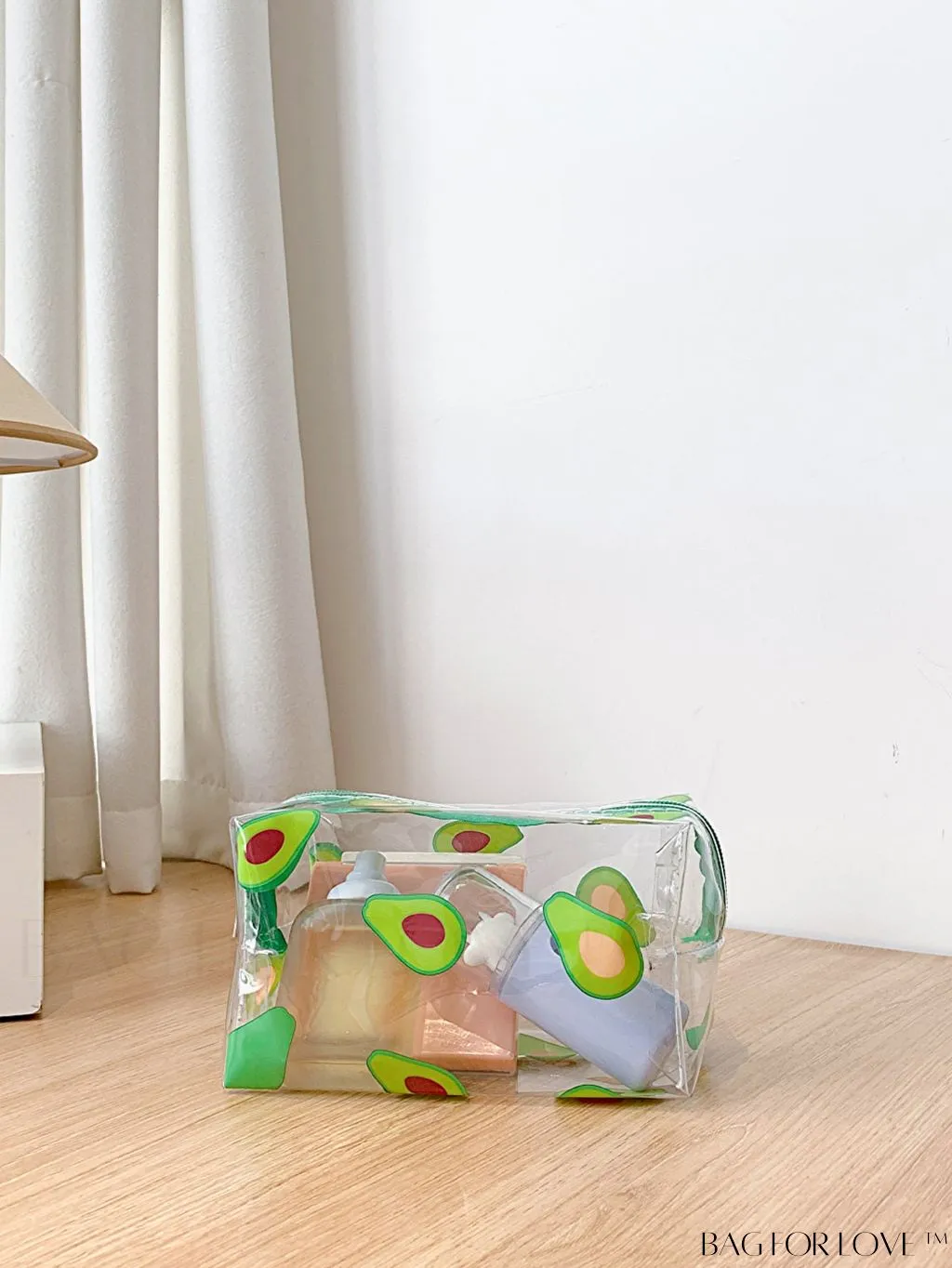 BagForLove - PVC Transparent Heart Pattern Cosmetics Bag: Waterproof, Portable, Cute & Multipurpose