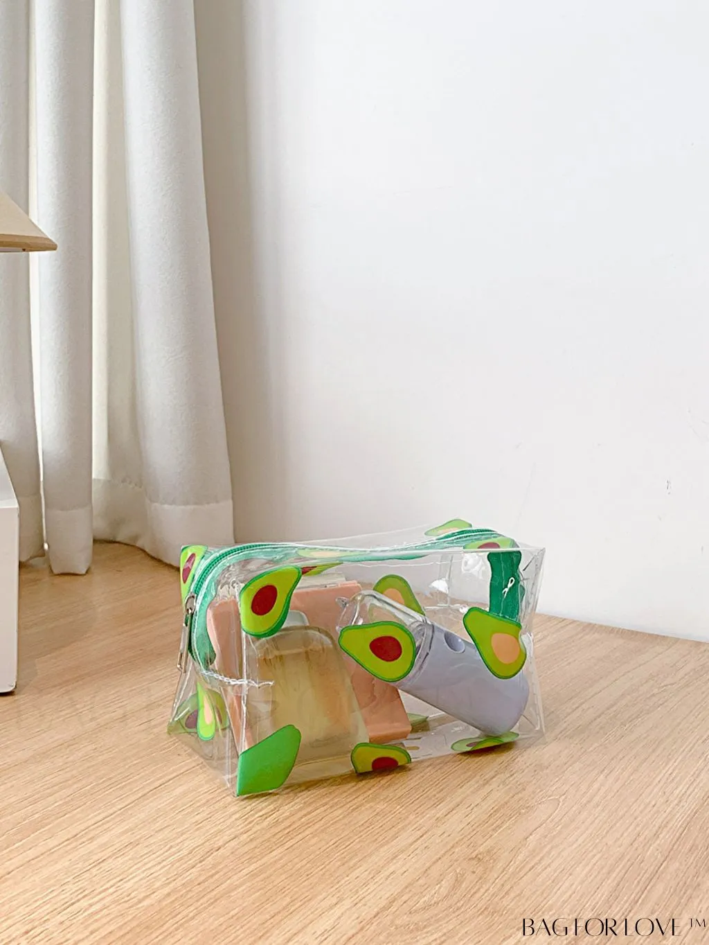 BagForLove - PVC Transparent Heart Pattern Cosmetics Bag: Waterproof, Portable, Cute & Multipurpose