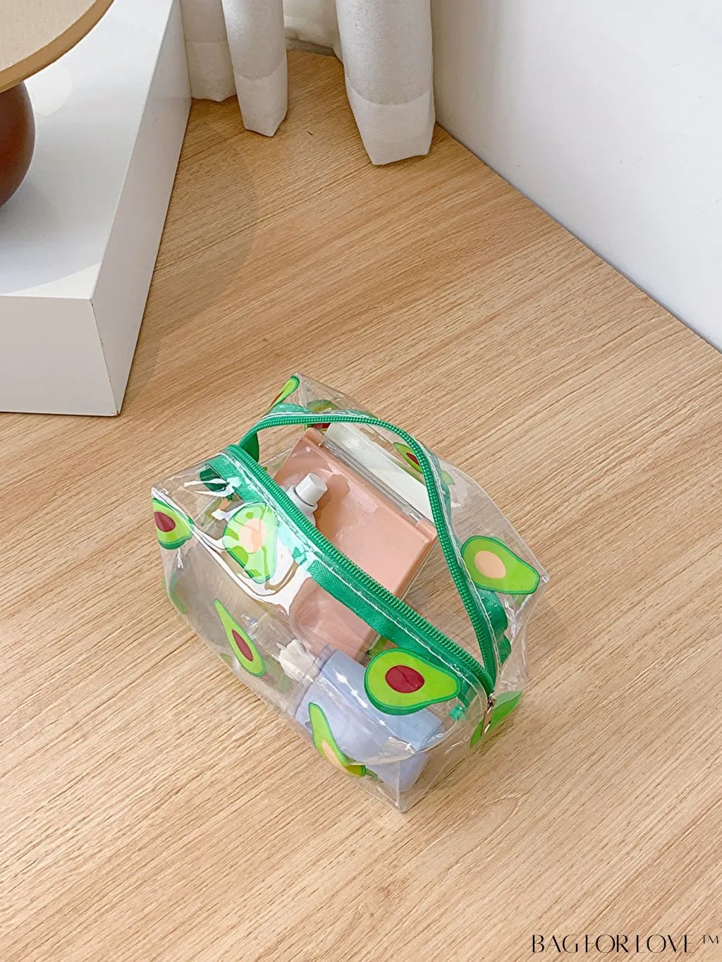 BagForLove - PVC Transparent Heart Pattern Cosmetics Bag: Waterproof, Portable, Cute & Multipurpose