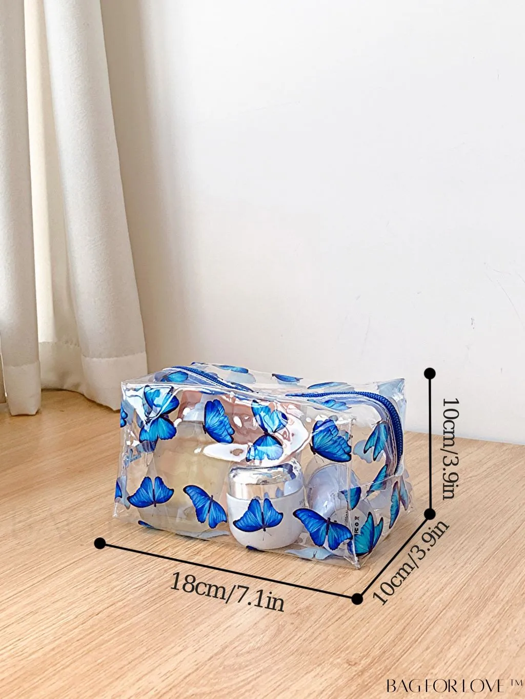 BagForLove - PVC Transparent Heart Pattern Cosmetics Bag: Waterproof, Portable, Cute & Multipurpose