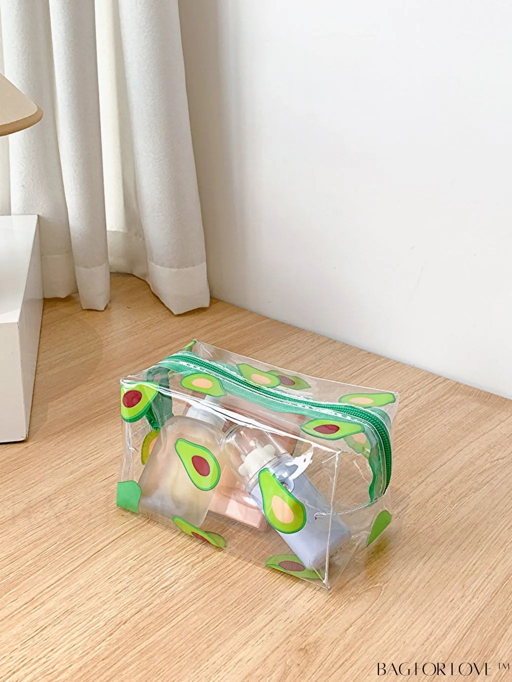 BagForLove - PVC Transparent Heart Pattern Cosmetics Bag: Waterproof, Portable, Cute & Multipurpose