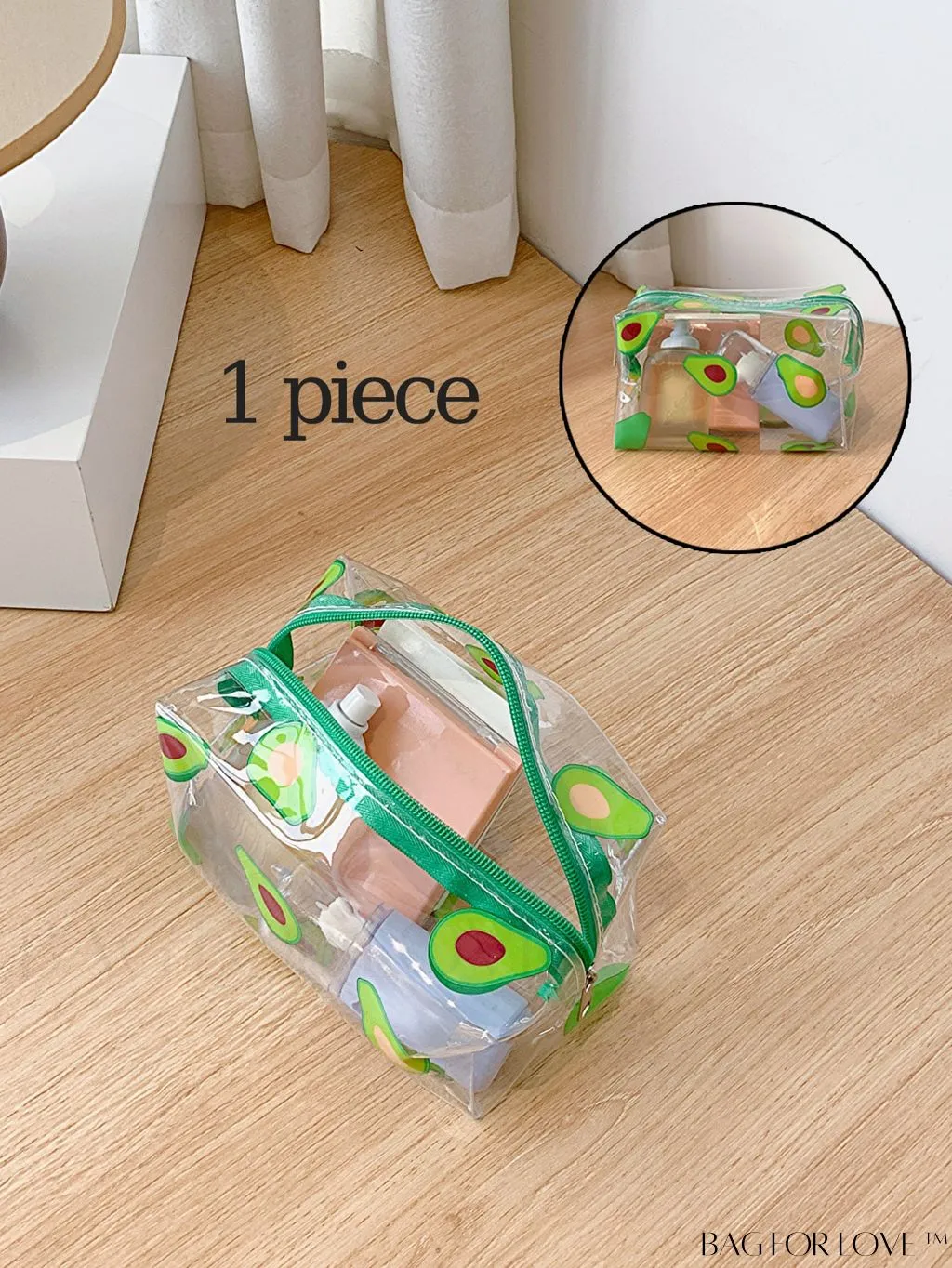 BagForLove - PVC Transparent Heart Pattern Cosmetics Bag: Waterproof, Portable, Cute & Multipurpose