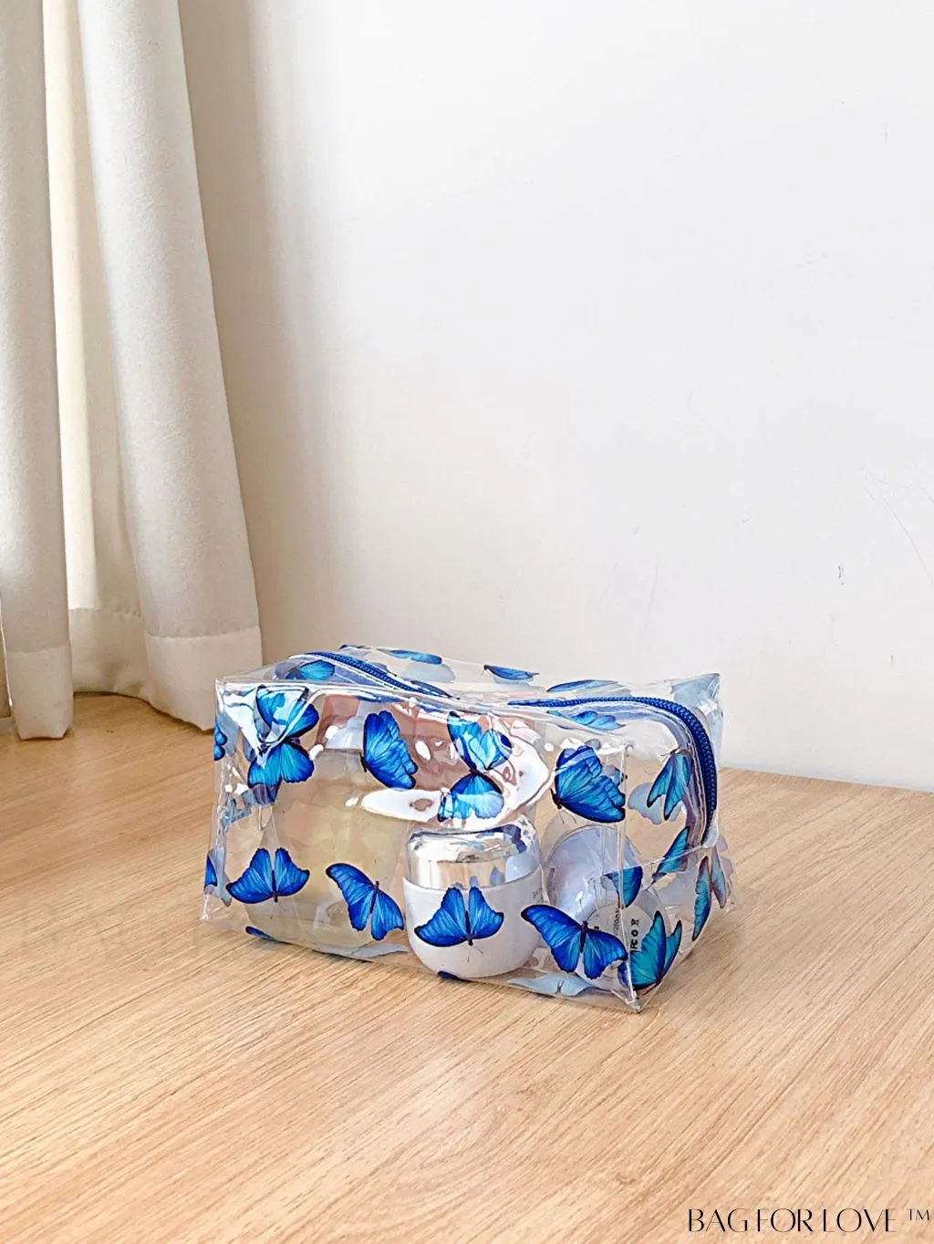 BagForLove - PVC Transparent Heart Pattern Cosmetics Bag: Waterproof, Portable, Cute & Multipurpose