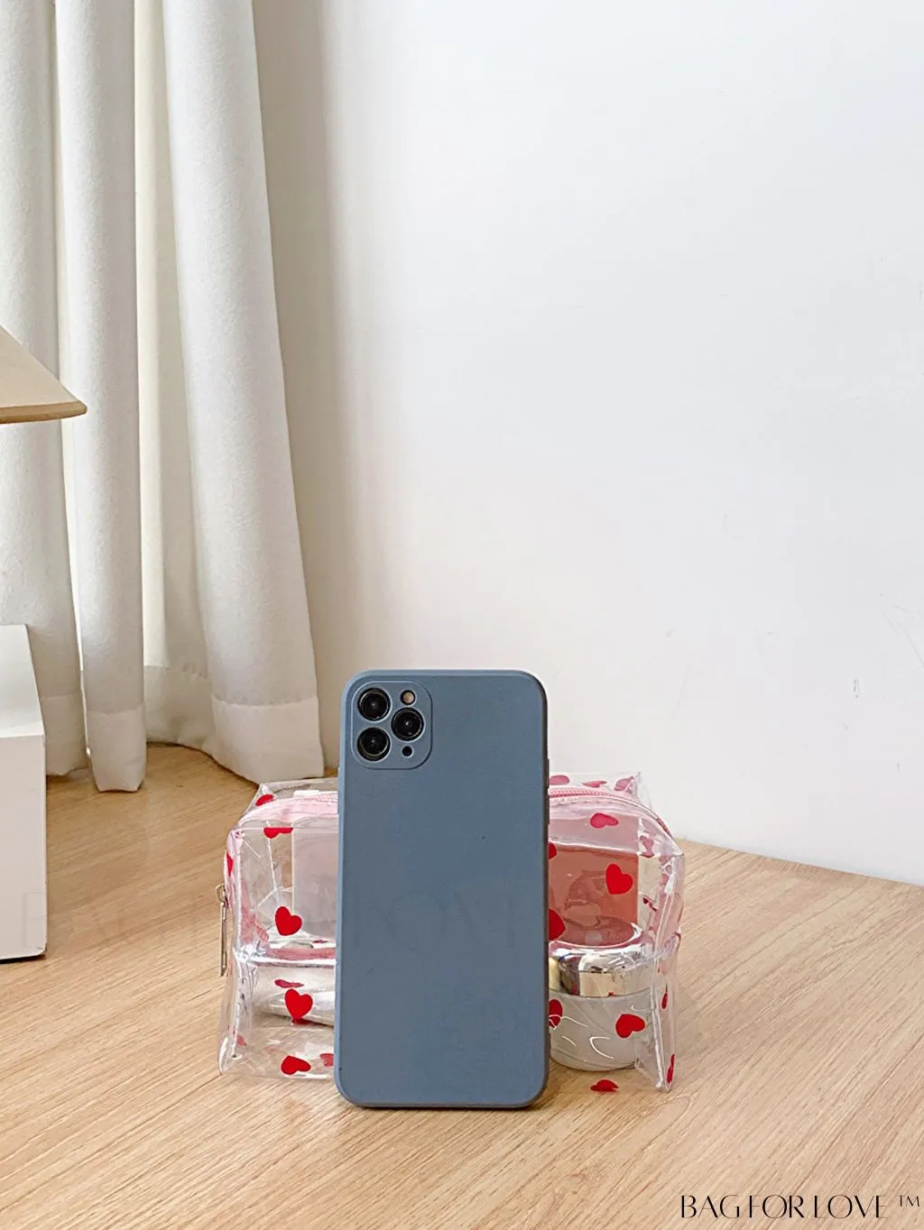 BagForLove - PVC Transparent Heart Pattern Cosmetics Bag: Waterproof, Portable, Cute & Multipurpose