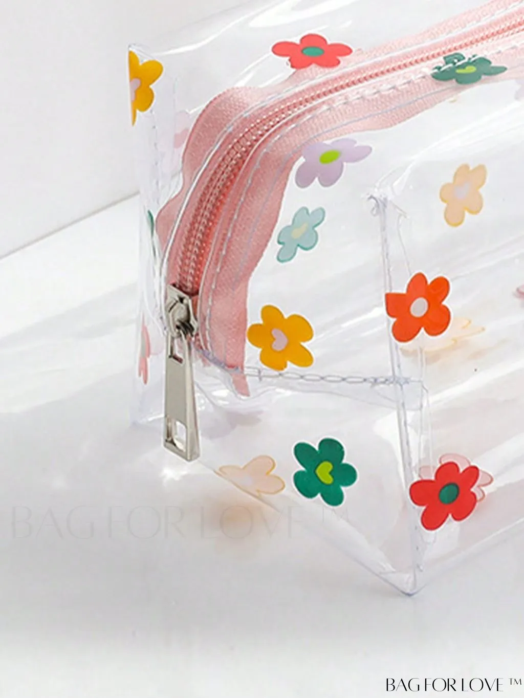 BagForLove - PVC Transparent Heart Pattern Cosmetics Bag: Waterproof, Portable, Cute & Multipurpose