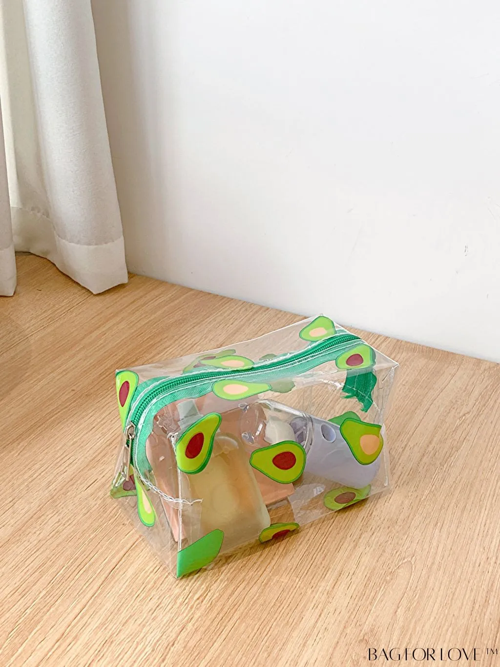 BagForLove - PVC Transparent Heart Pattern Cosmetics Bag: Waterproof, Portable, Cute & Multipurpose