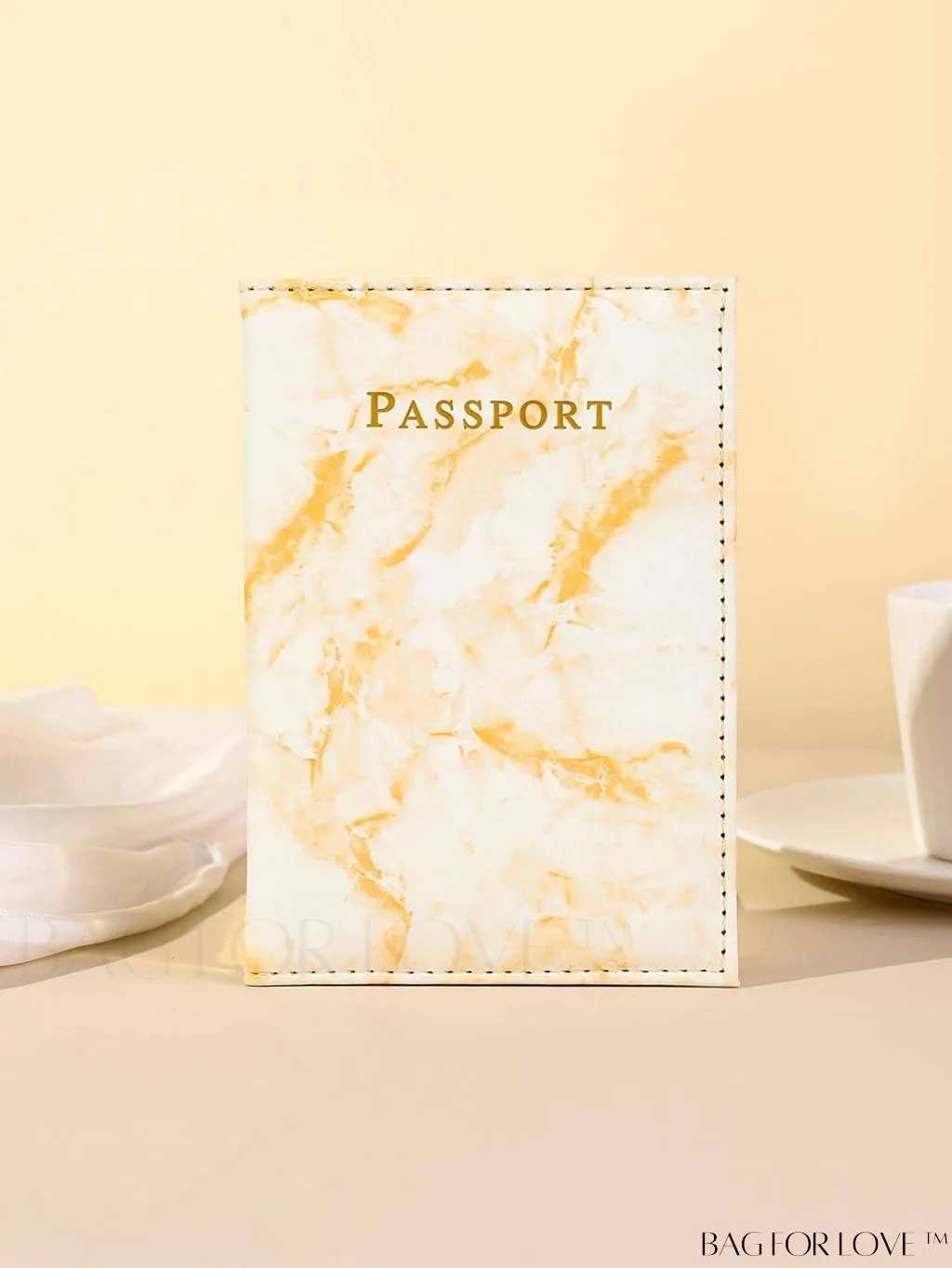 BagForLove - Travel-Ready Marble Pattern Passport Holder