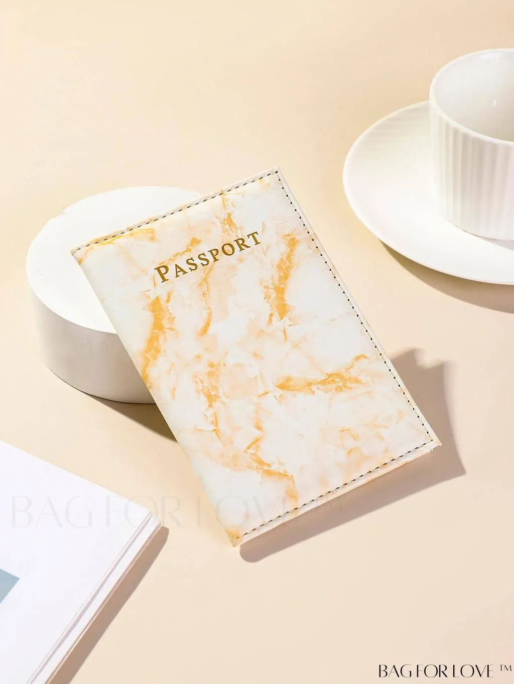 BagForLove - Travel-Ready Marble Pattern Passport Holder