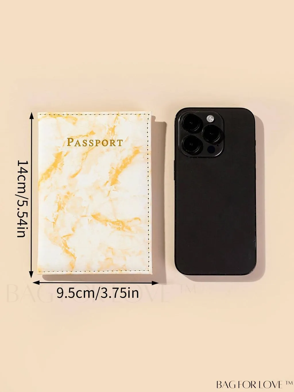 BagForLove - Travel-Ready Marble Pattern Passport Holder
