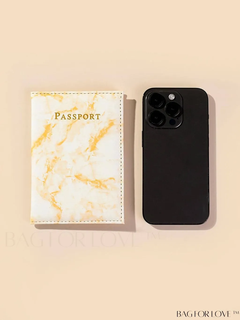 BagForLove - Travel-Ready Marble Pattern Passport Holder
