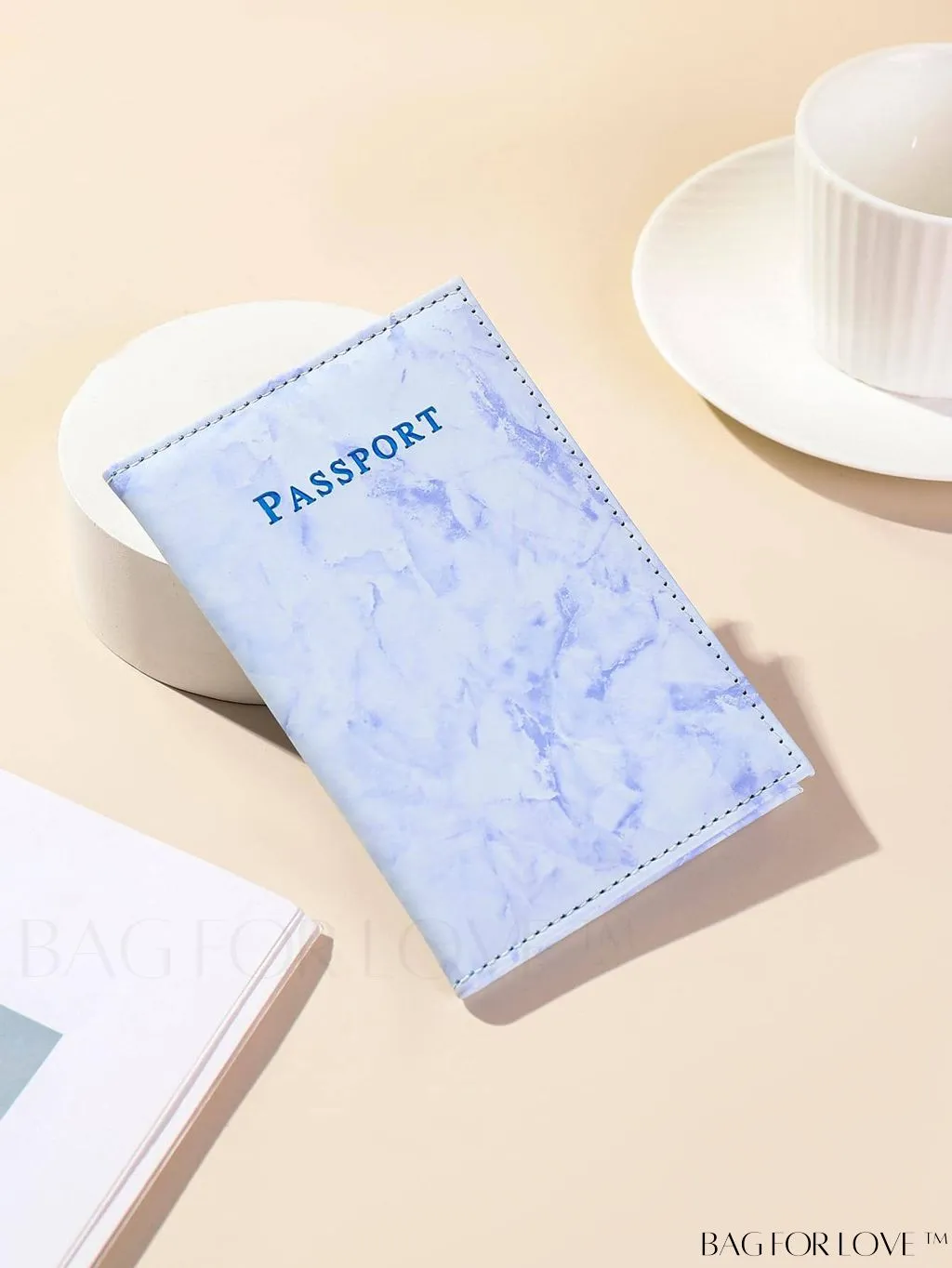 BagForLove - Travel-Ready Marble Pattern Passport Holder