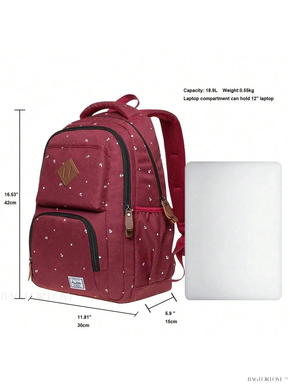 BagForLove - Ultimate College Companion Waterproof Student Backpack for Laptop and Books