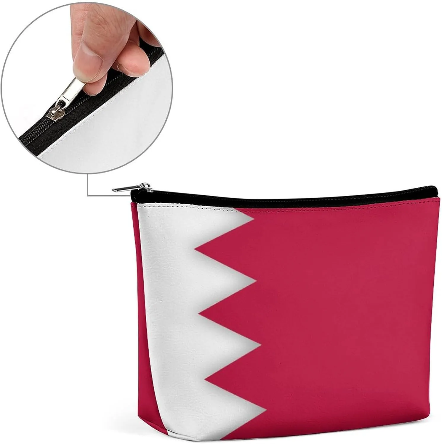 Bahrain Flag Travel Cosmetic Bag Lightweight Makeup Organizer for Women