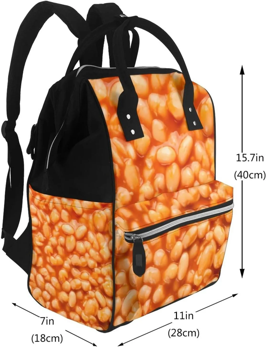 Baked Beans Diaper Bag Backpack For Baby Girls, Mom Waterproof Large Nappy Bags For Women