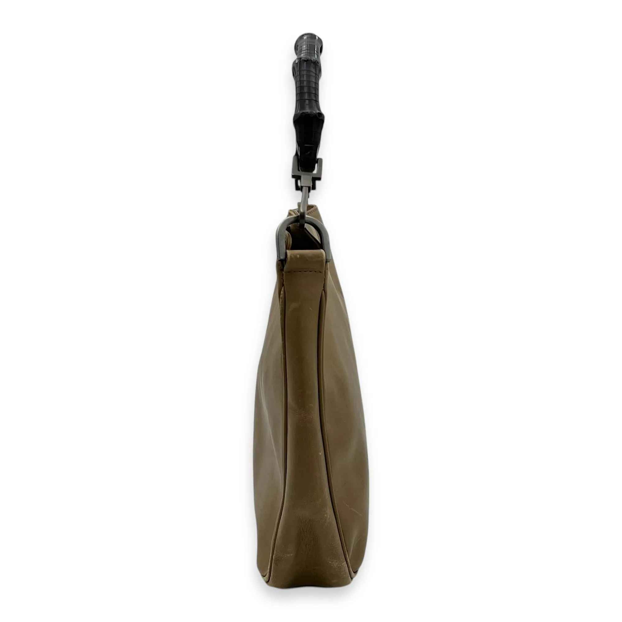 Bamboo Top Handle Bag Beige in Calfskin, Silver hardware