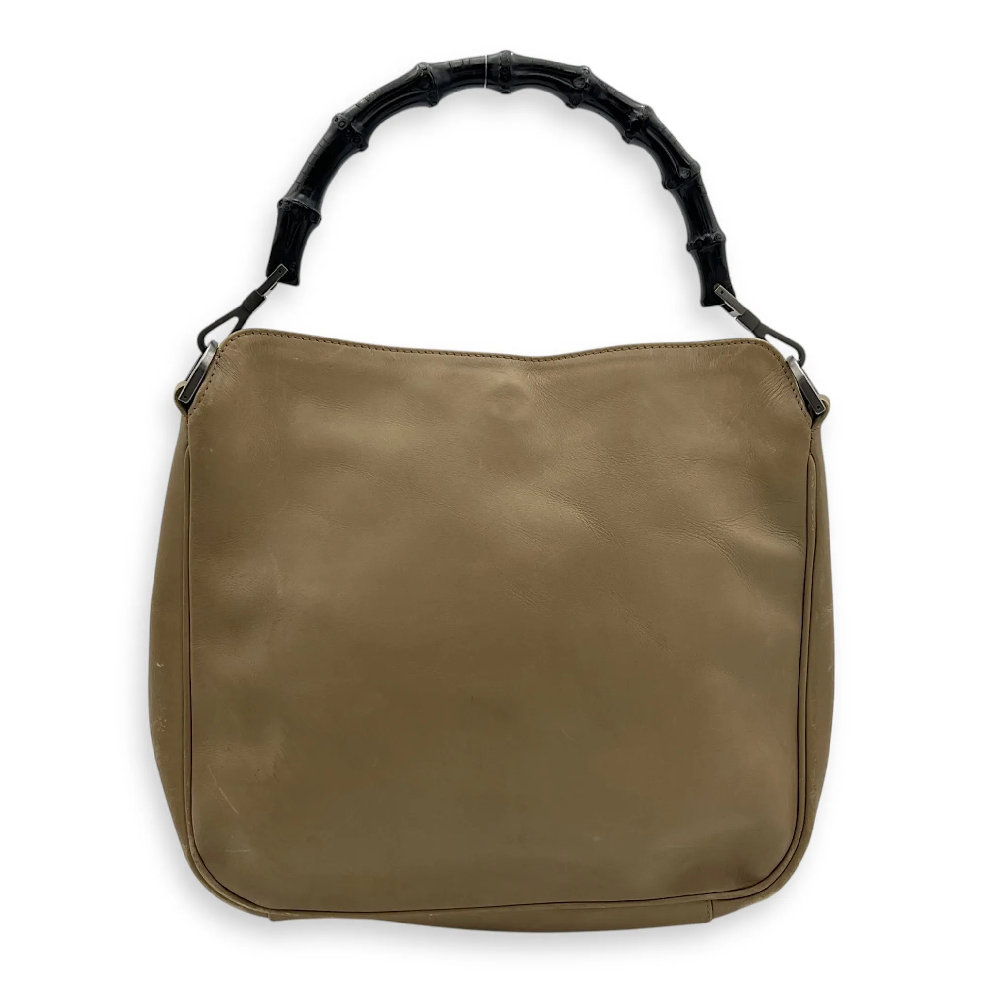 Bamboo Top Handle Bag Beige in Calfskin, Silver hardware