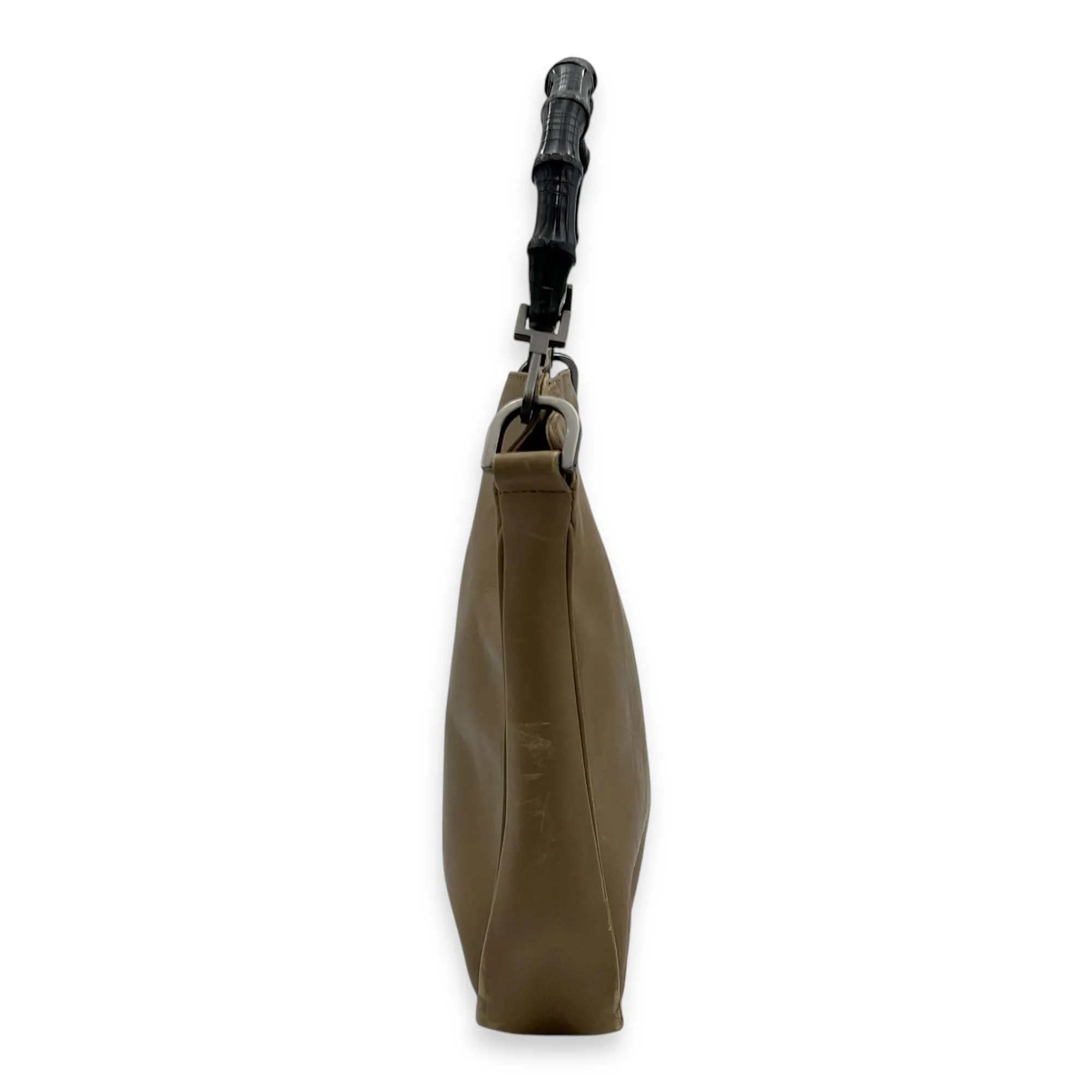 Bamboo Top Handle Bag Beige in Calfskin, Silver hardware