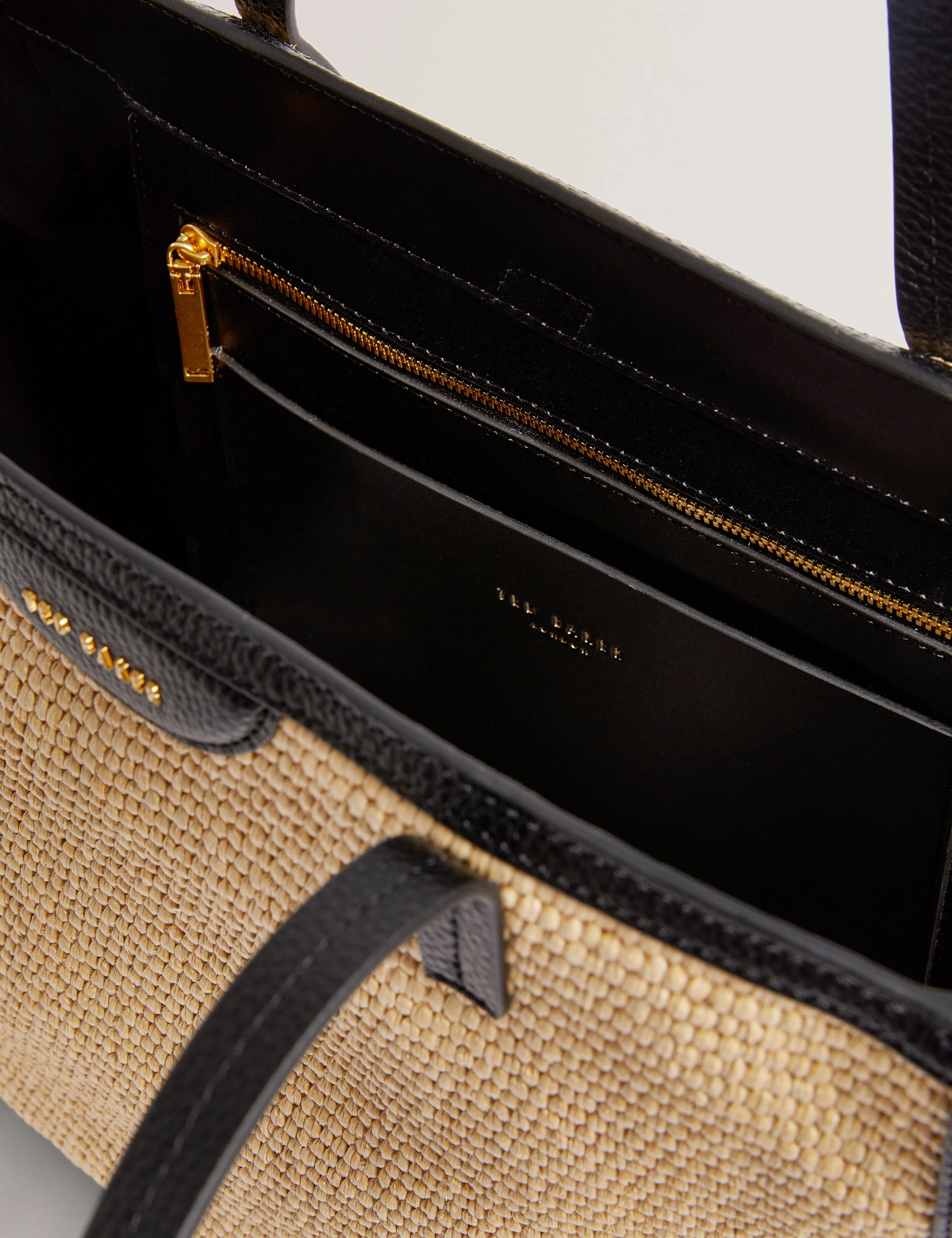 Barni Faux Raffia Large Shopper Bag Black