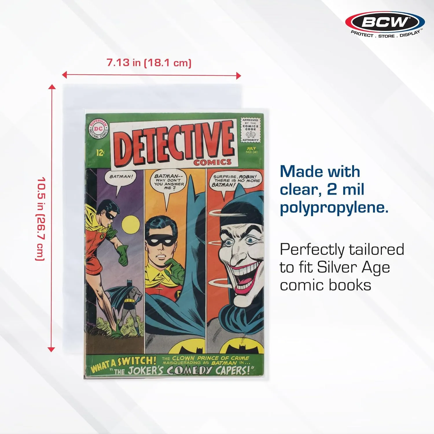 BCW Silver Age Comic Bags | Archival Quality, Acid-Free Protection for Silver Age Comic Books | Comic Collection Storage Comic Books Bags (500 Pack)