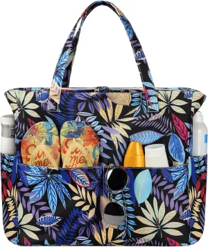 Beach Bags for Women Waterproof Sandproof Women Tote Bag, Large Beach Bag with Zipper for Gym Travel Vocation
