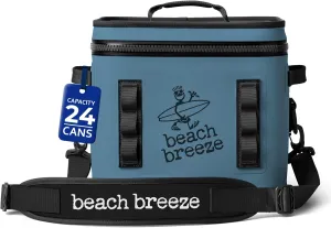 Beach Breeze 24 Can, Premium Soft Sided Insulated Lunch Box, Ice & Camping Cooler - Perfect for Car, Beach, Travel, & Golf - Floating Cooler