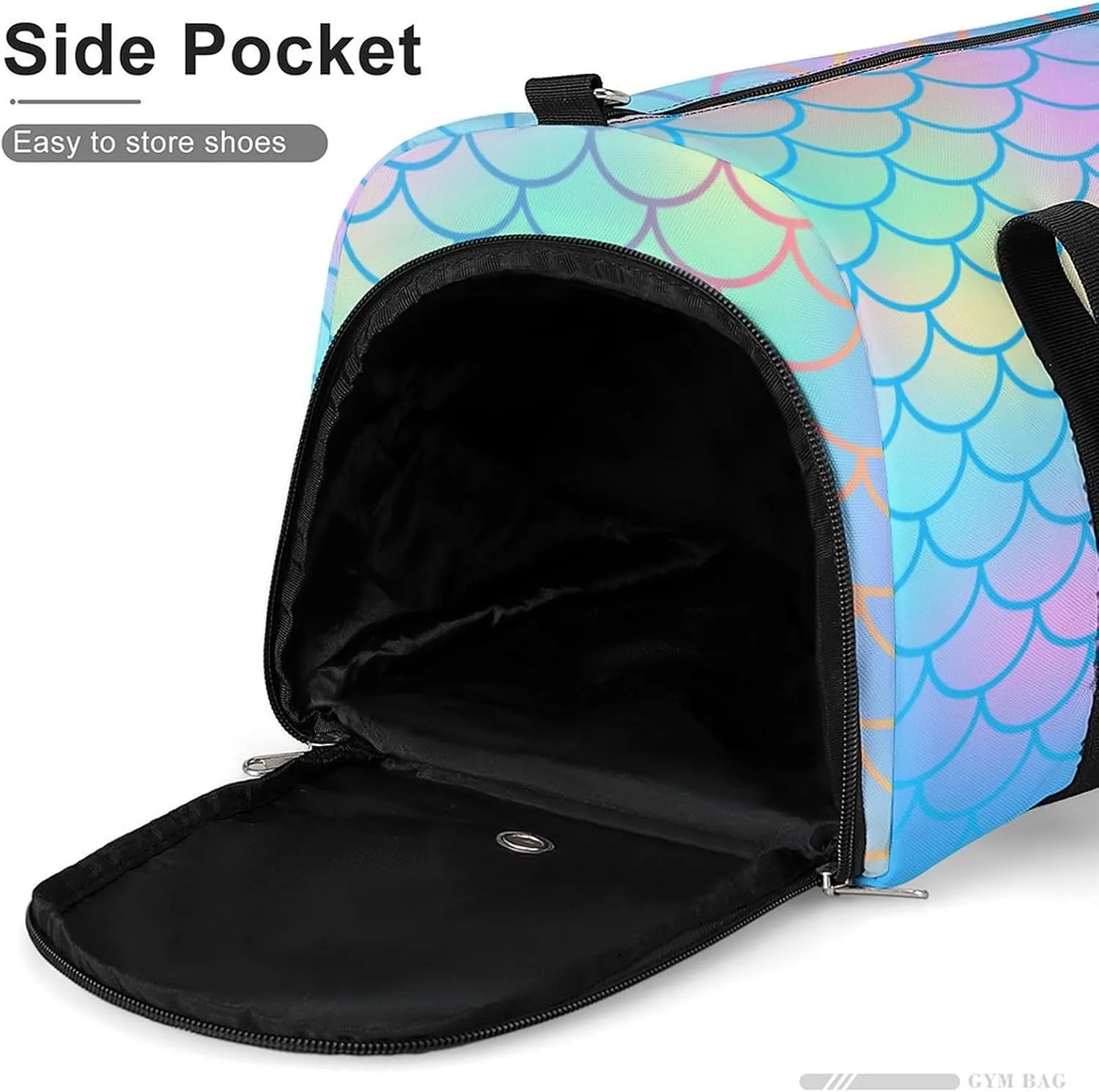 Beautiful Mermaid Fish Scale A Fitness Bag with Large Storage Space Is Suitable for Portable Outdoor Use