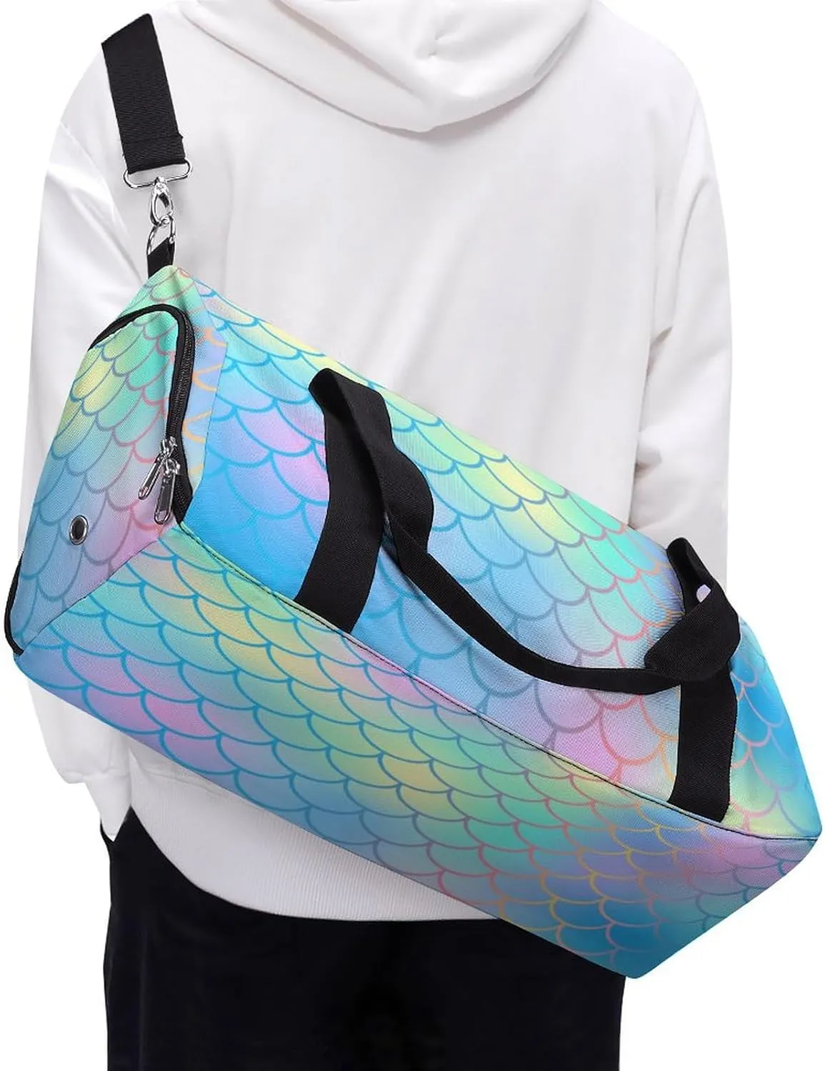 Beautiful Mermaid Fish Scale A Fitness Bag with Large Storage Space Is Suitable for Portable Outdoor Use