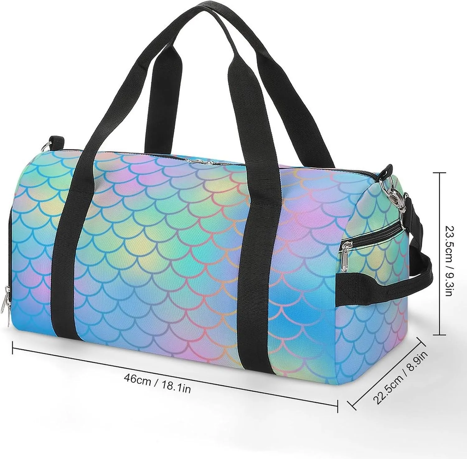 Beautiful Mermaid Fish Scale A Fitness Bag with Large Storage Space Is Suitable for Portable Outdoor Use