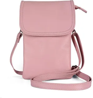 befen Genuine Leather Small Crossbody Bags for Women Cell Phone Bag Cross Body Purses,Silver Zipper