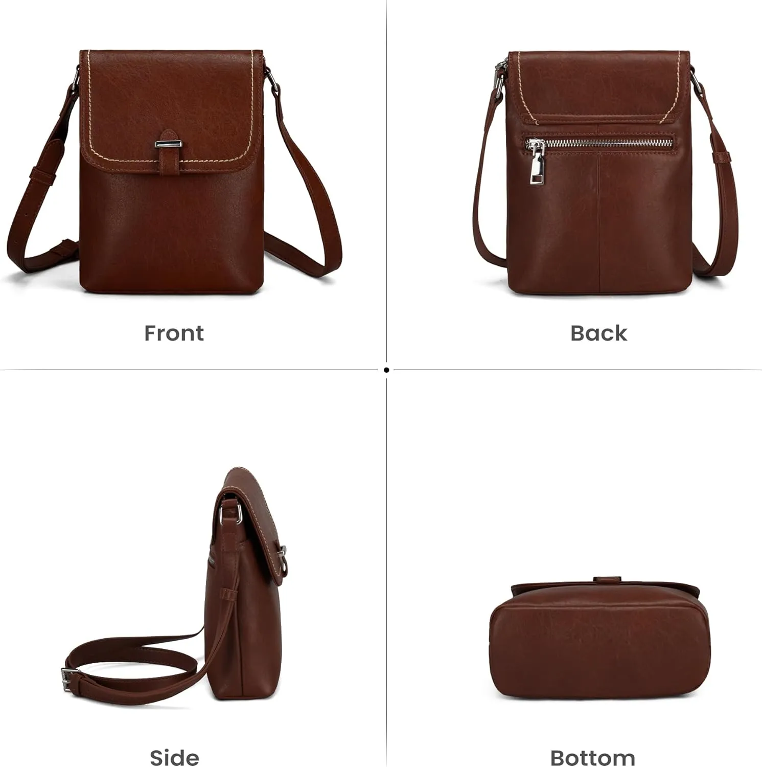 befen Genuine Leather Small Crossbody Bags for Women, Womens Cell Phone Purses Cross body Bag Purse with RFID Card Slots