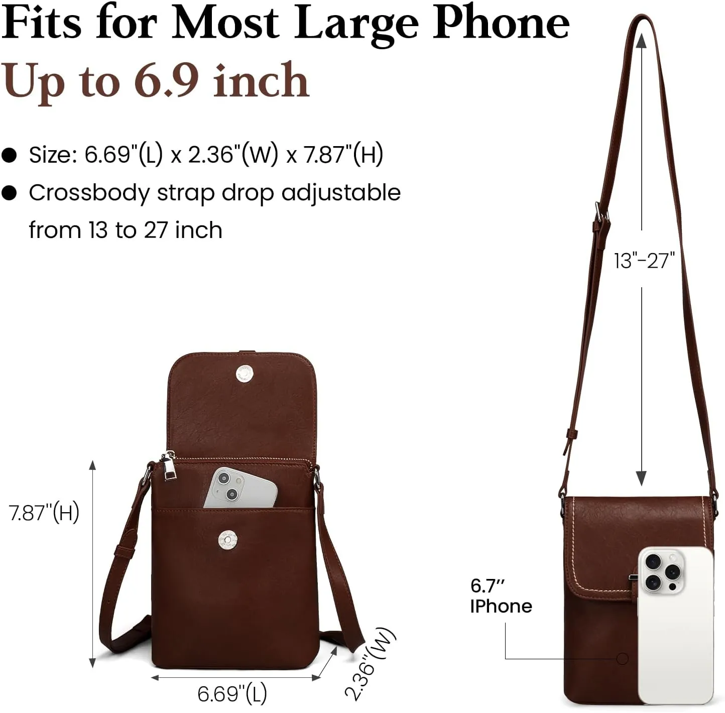 befen Genuine Leather Small Crossbody Bags for Women, Womens Cell Phone Purses Cross body Bag Purse with RFID Card Slots