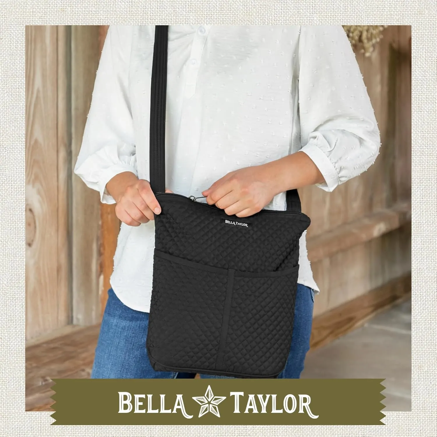 Bella Taylor Hipster Crossbody Purse for Women | Medium Size Shoulder Bag with Adjustable Strap