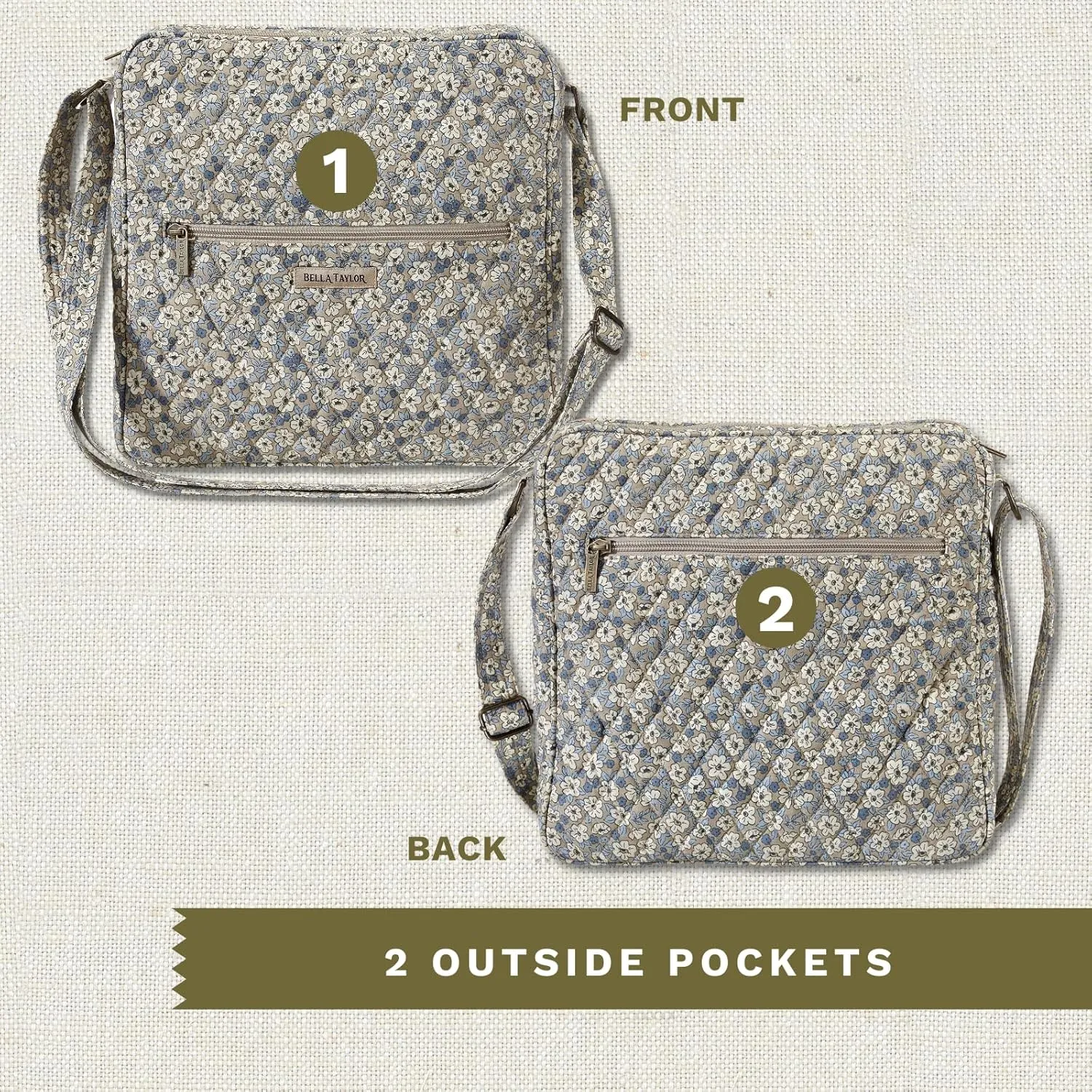 Bella Taylor Large Crossbody Purse for Women | Shoulder Bag with Adjustable Strap