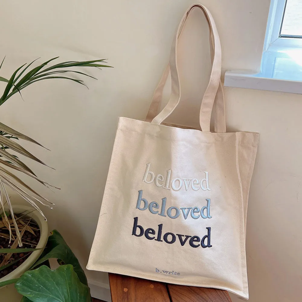 Beloved Embroidered Tote Bag