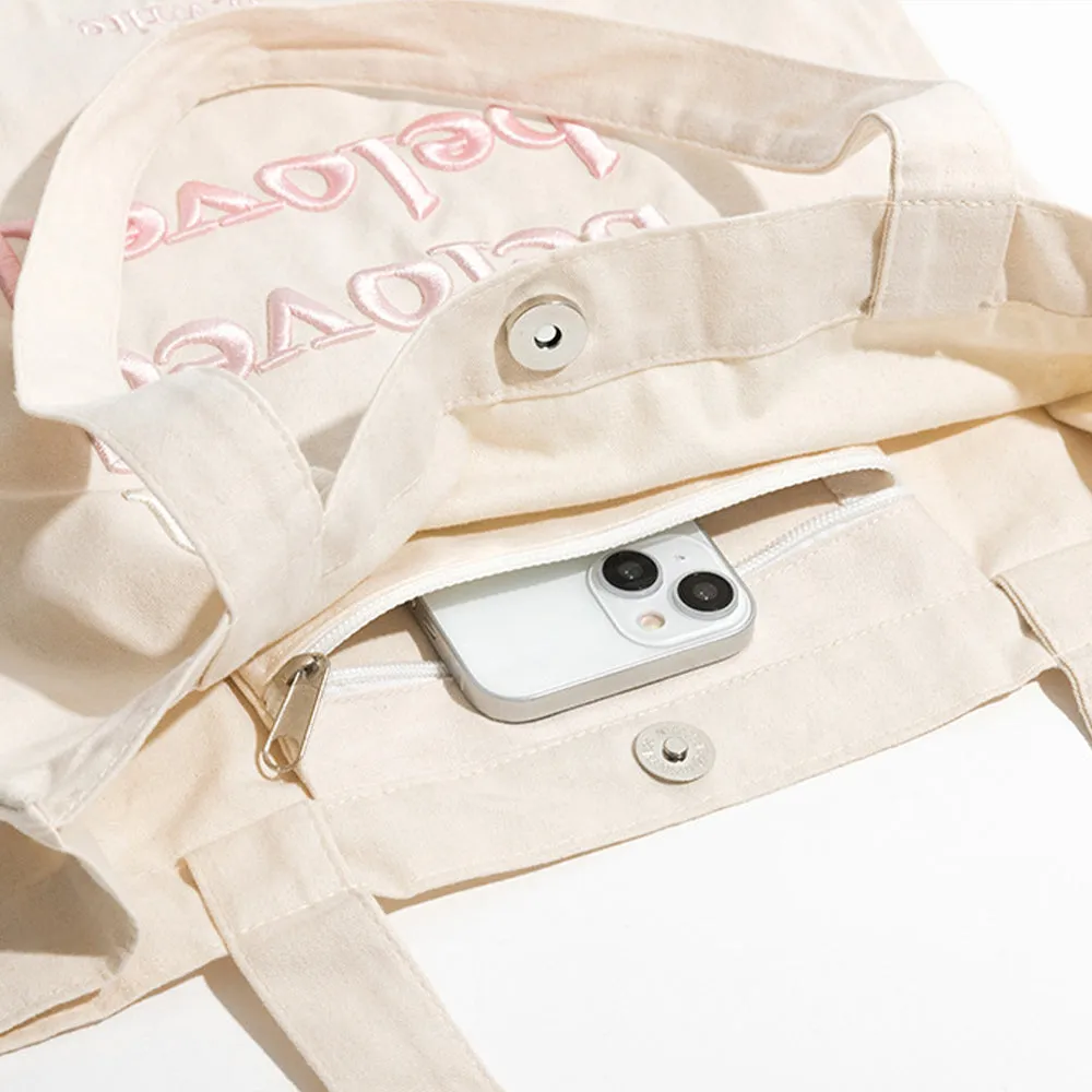 Beloved Embroidered Tote Bag