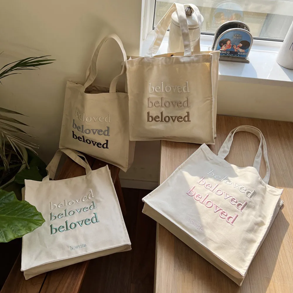 Beloved Embroidered Tote Bag