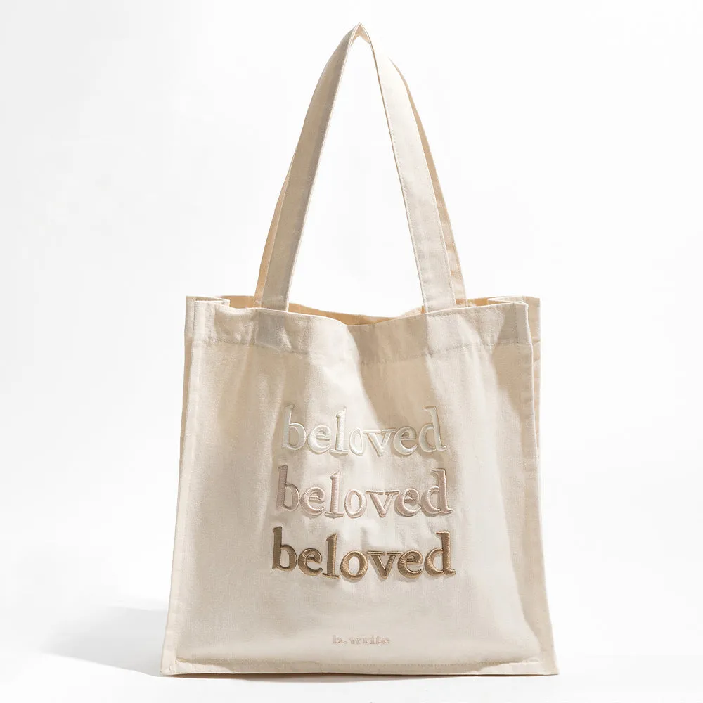 Beloved Embroidered Tote Bag