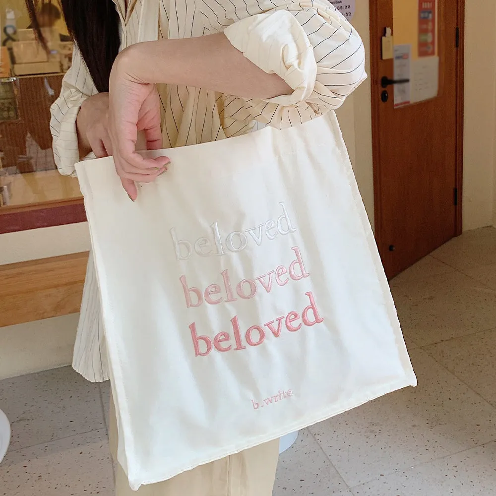 Beloved Embroidered Tote Bag