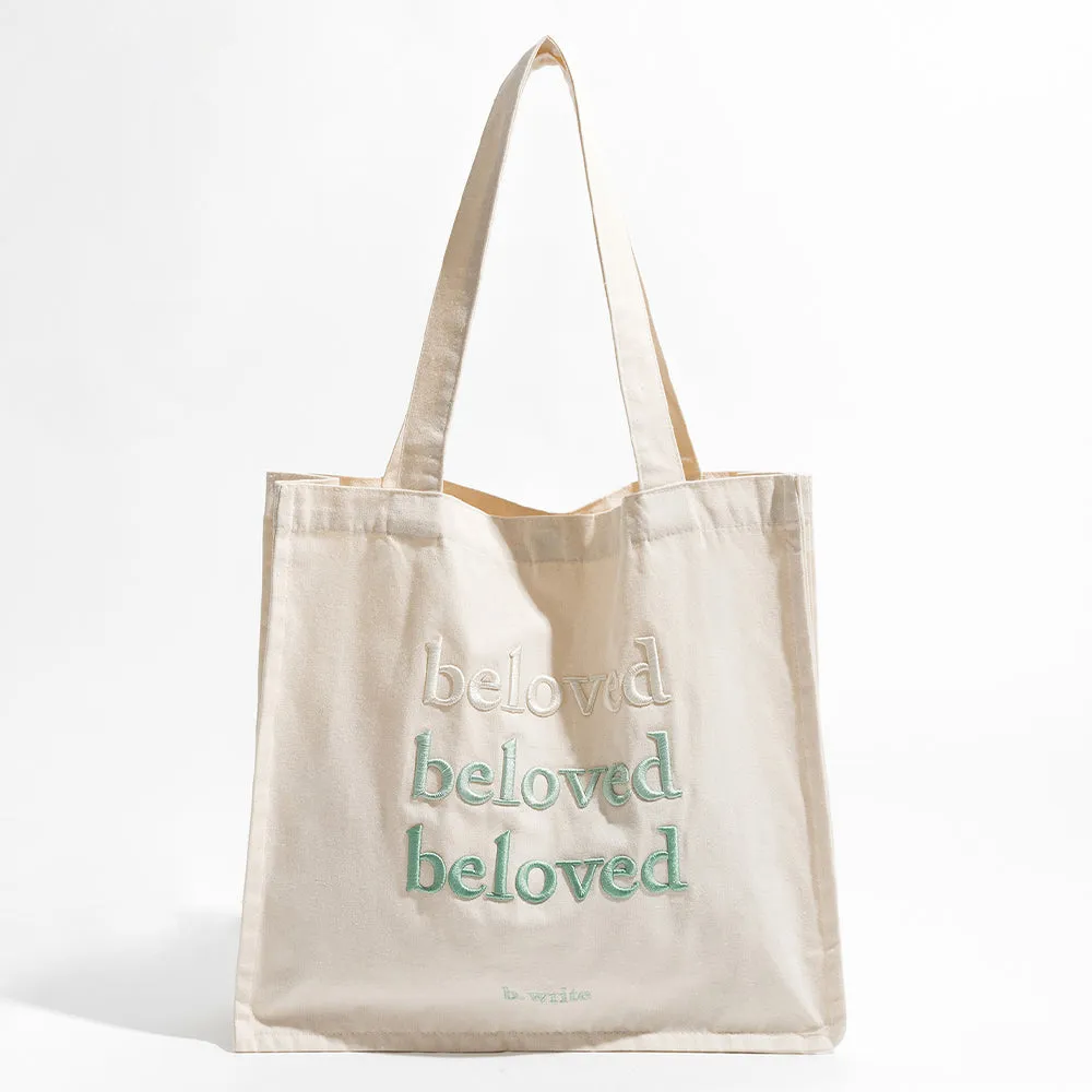 Beloved Embroidered Tote Bag