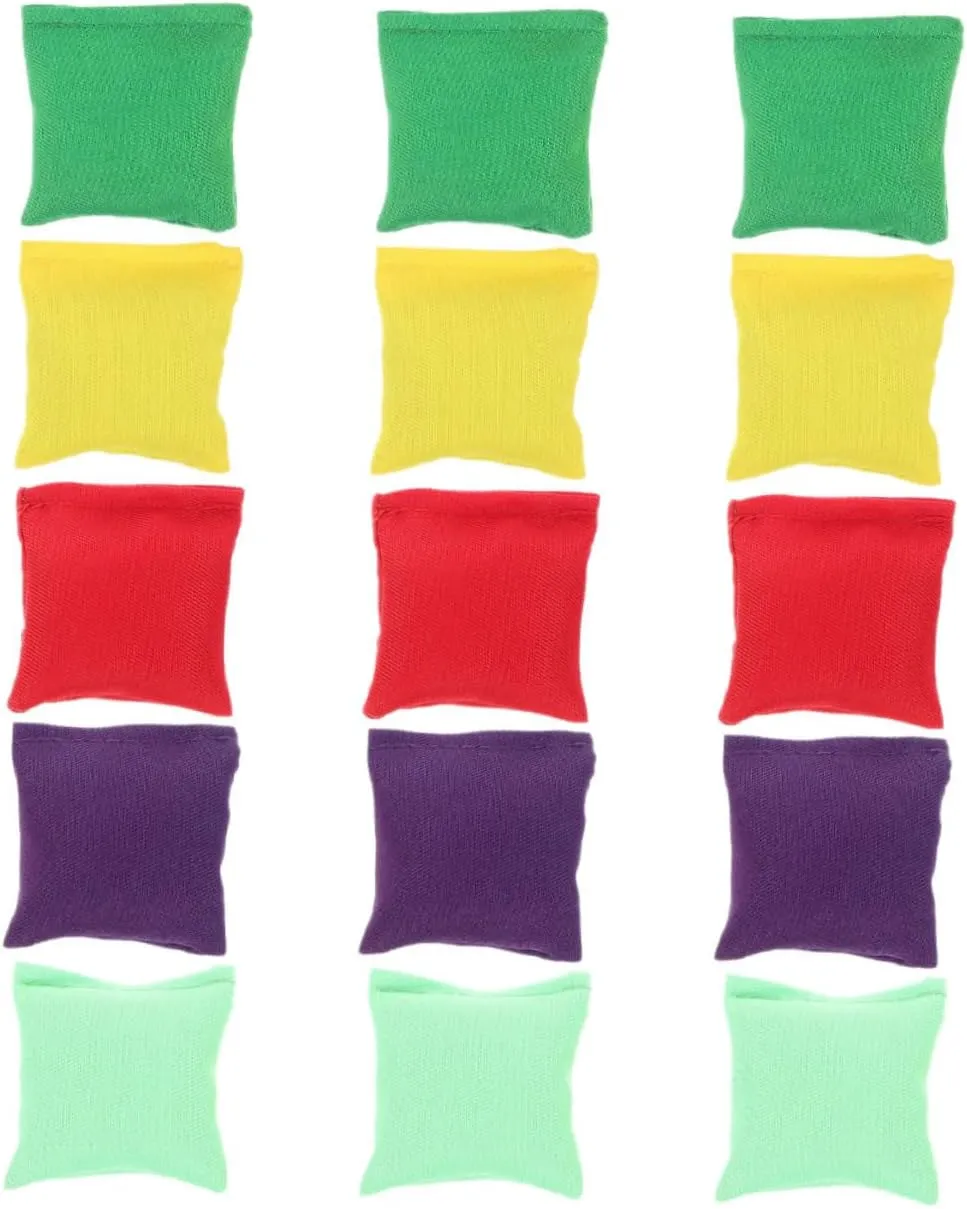 BESPORTBLE 15pcs Small Bean Bag Toss Game Dual Sided Plaything for Lightweight and Portable for Hand Eye Coordination and Fun Outdoor Parties Includes Bags
