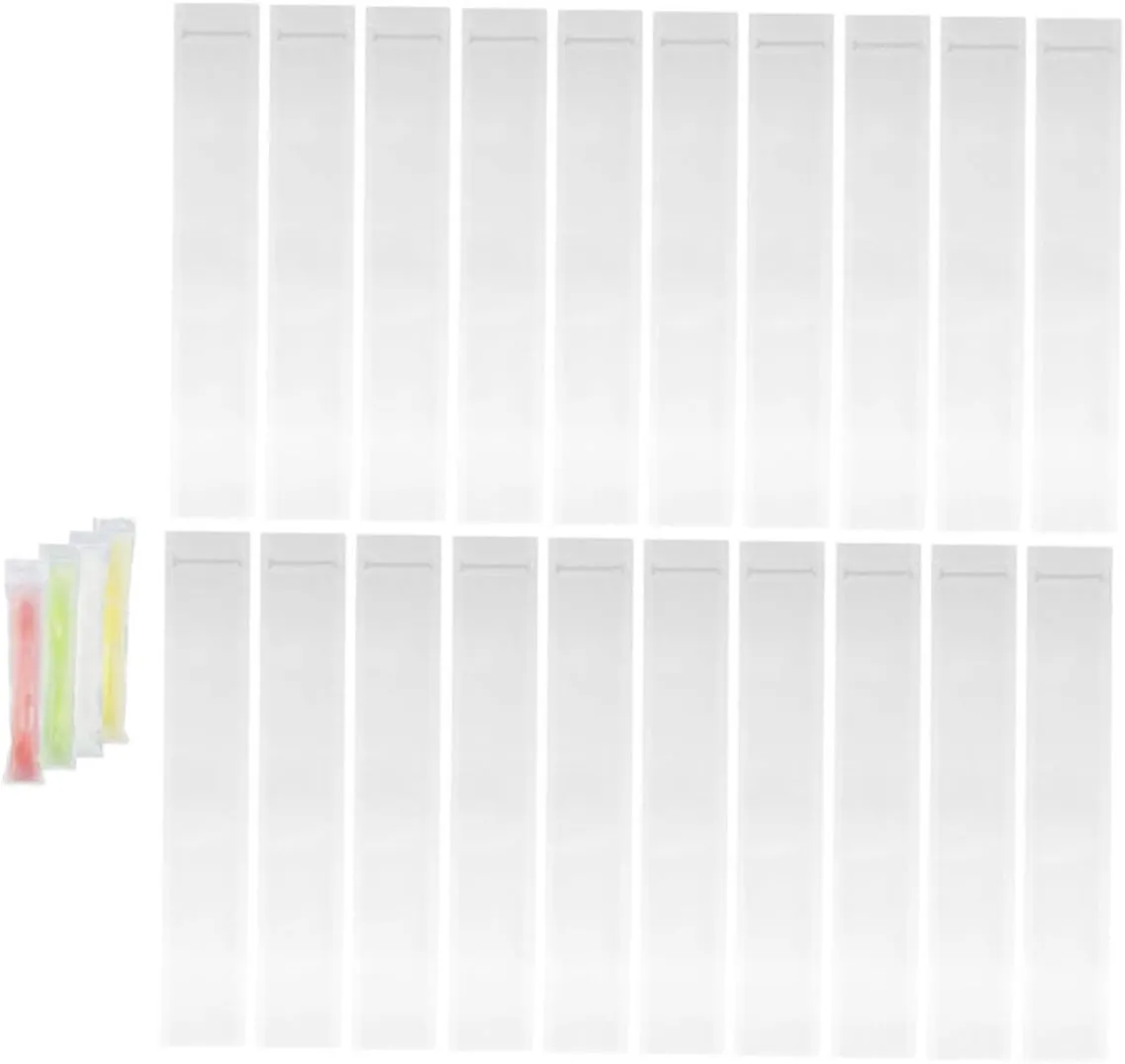 BESTYASH 2sets 50pcs Reusable Ice Candy Making Bags Portable Ice Sucker Pouches for Flavors for Summer Parties and Events Easy to Smooth Texture 50pcs*2