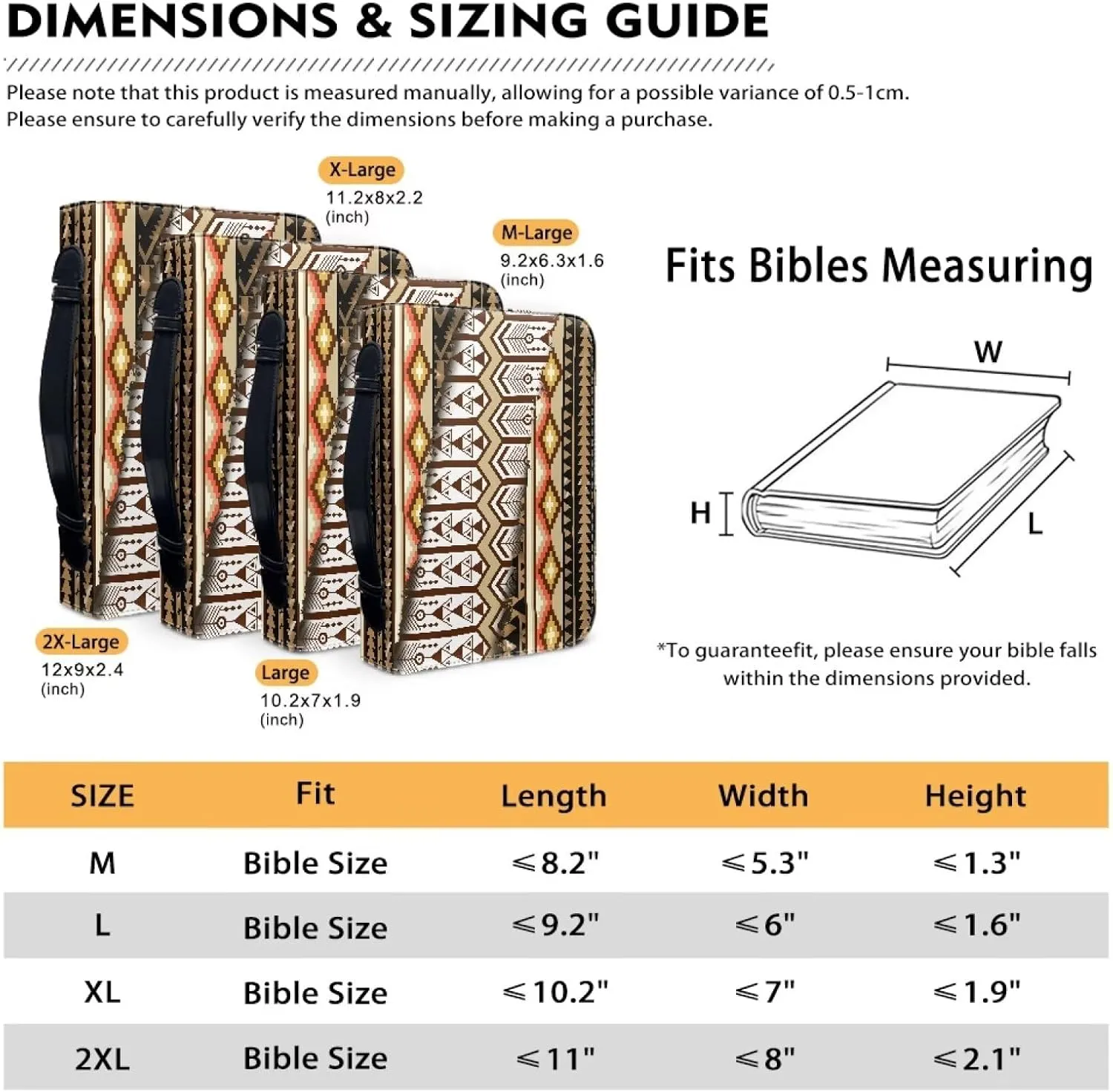 Bible Cover Men and Women Lightweight Bible Bags Carrying Book Case Bible Protective Cover Bible Study Bags