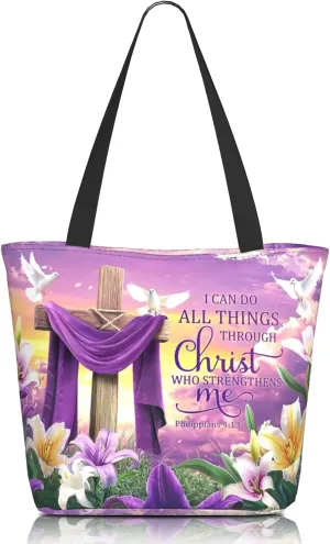 Bible Tote Bags for Women Christian Gifts Religious Church Shoulder Bag