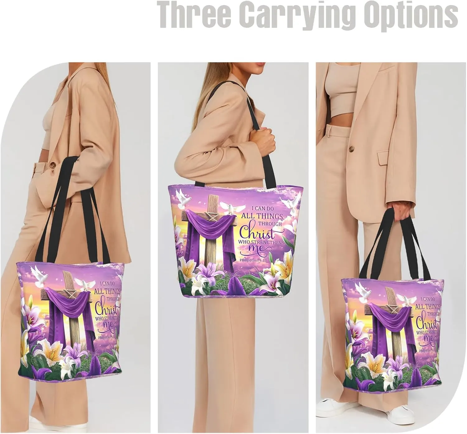 Bible Tote Bags for Women Christian Gifts Religious Church Shoulder Bag