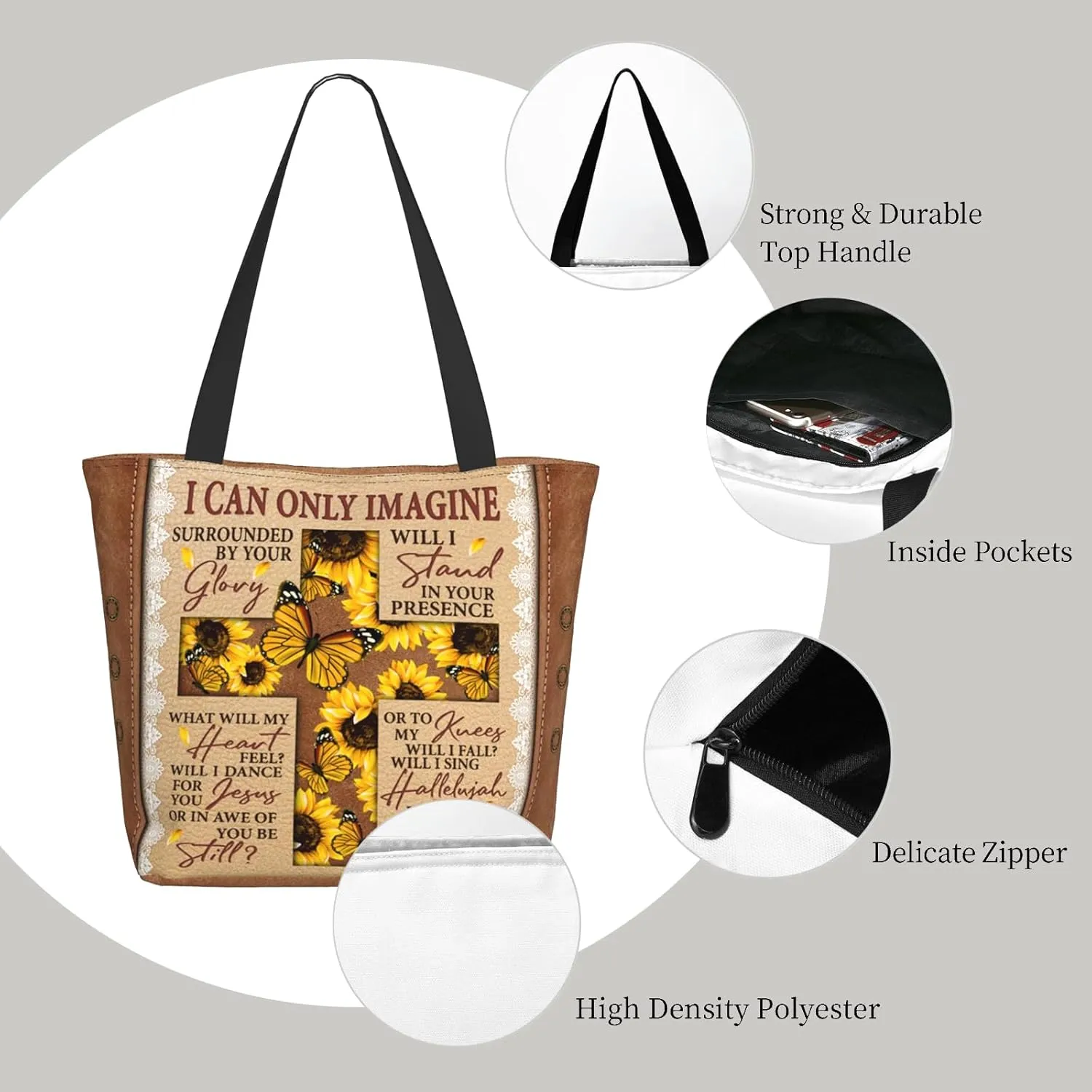 Bible Tote Bags For Women Christian Tote Bags For Women Bible Bag Religious Shoulder Bag Scripture Reusable Grocery Bag