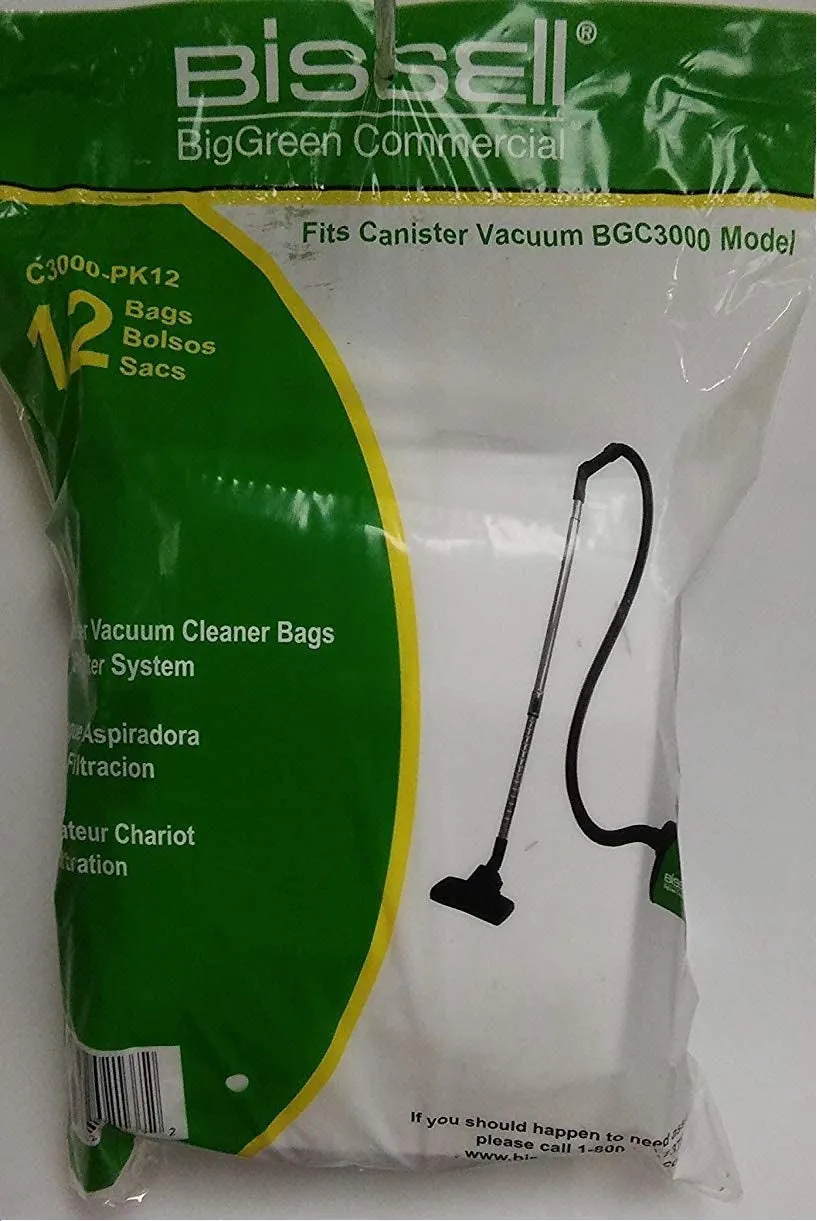 Bissell BGC3000 Lightweight Canister Vacuum Bags - C3000-PK12, 12/pk