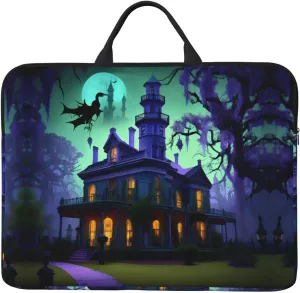 Black Haunted Mansion Tote 14 Inch Laptop Computer Bag Business Hand Bag,Computer Protective Carrying Cover