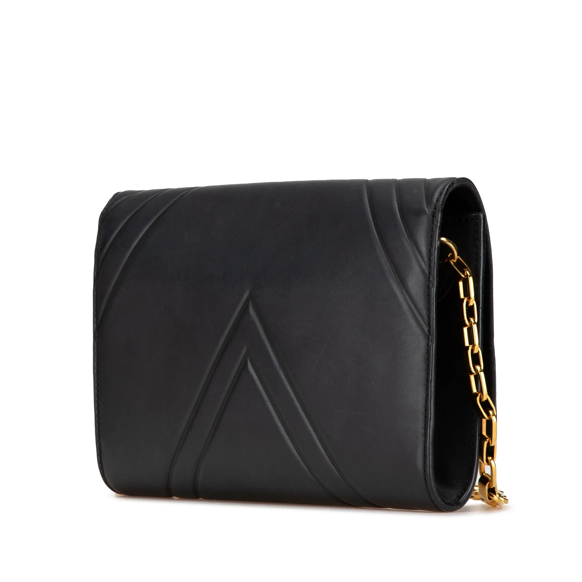 Black Louis Vuitton Airy V Chain Louise Clutch GM Shoulder Bag