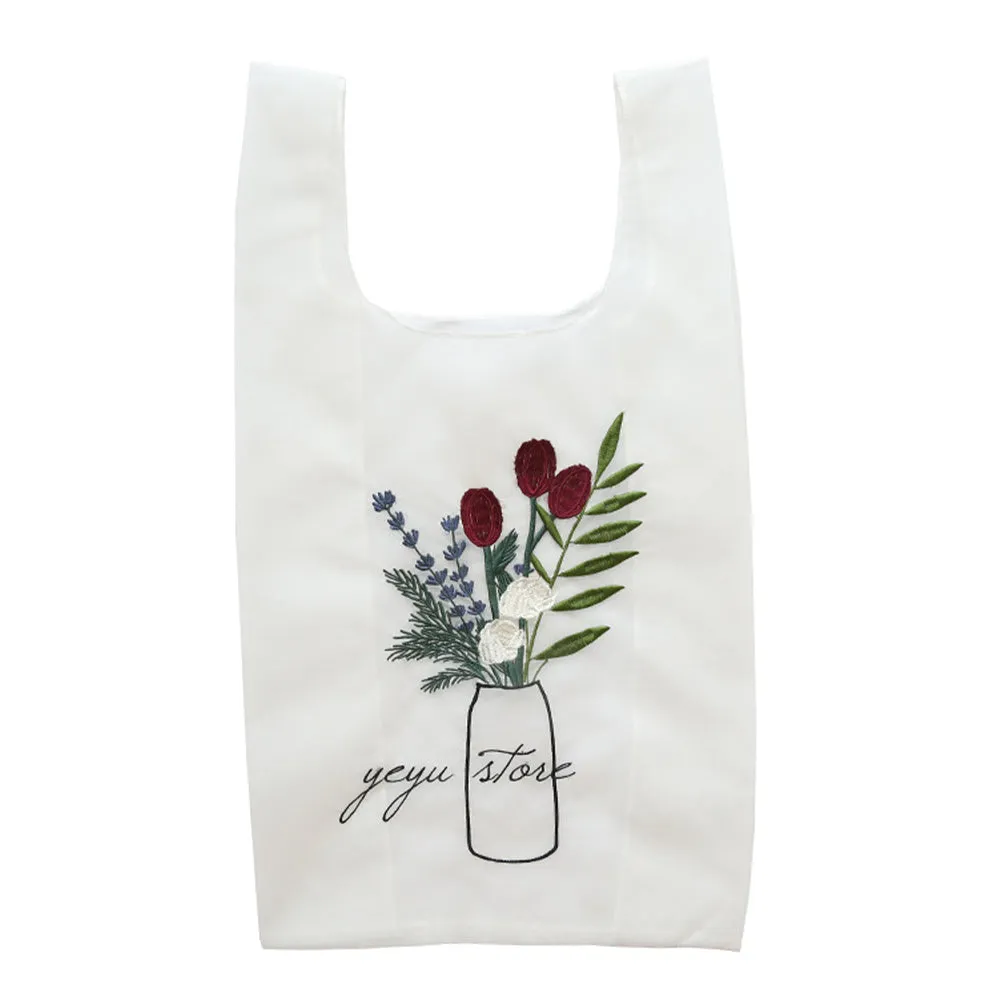Blossom Embroidered Organza Tote Bag